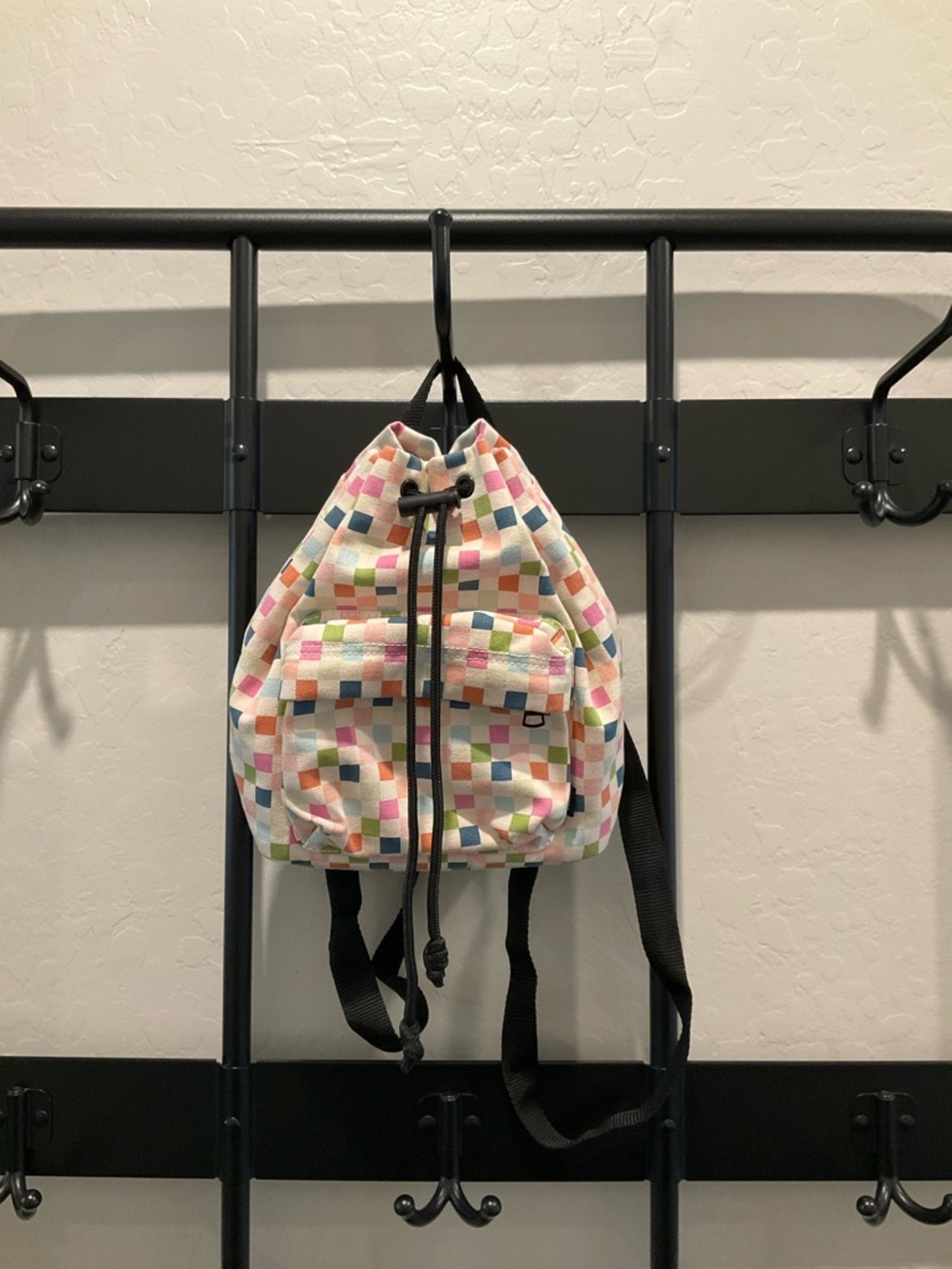 Vans Pastel Multi-Color Checker Mini Drawstring Backpack - Picture 2 of 3